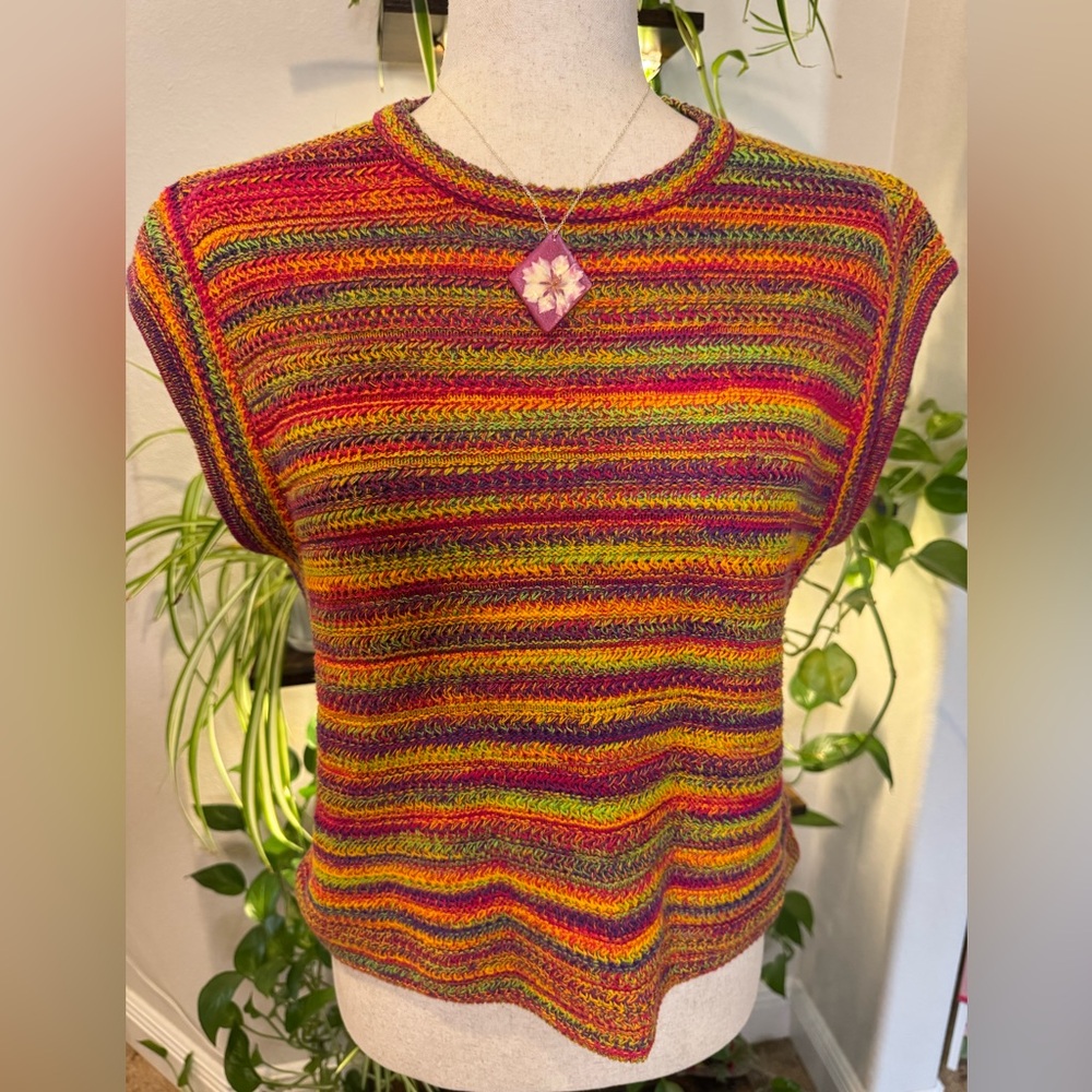 Multicolor Striped Women's Sweater Tank - Picture 2 of 6